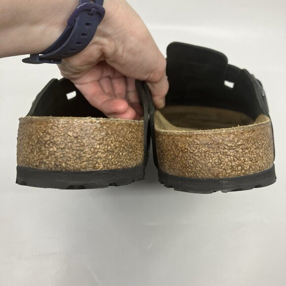 Birkenstock Boston Black Leather Clogs Mens EU 44/US 11 Slip On - Picture 7 of 9